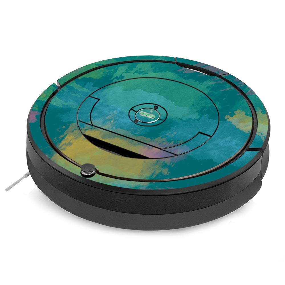 MightySkins Skin Compatible with iRobot Roomba 890 Minimal Coverage Vacuum - Watercolor Blue | Protective, Durable, and Unique Vinyl Decal wrap Cover | Easy to Apply, Remove | Made in The USA