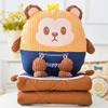2 in 1 Cute Cartoon Plush Stuffed Animal Toys Throw Pillow Blanket Set Waist Pillow Sofa Chair Car Pillow view 1