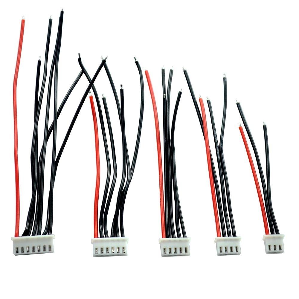 Jammas 5pcs/lot 2S 3S 4S 5S 6S Balancing Changer Wire Charger Silicon Cable JST-XH JST XH Connector Adapter Plug 22AWG 100mm for Lipo - (Color: 6S1P)