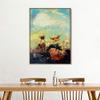 INVIN ART Framed Canvas Giclee Print Butterflies by Odilon Redon Wall Art Living Room Home Office Decorations(Wood Color Slim Frame,20"x28") view 2
