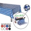 Neatiffy Disposable Plastic Table Cloth Roll | 54 in x 108 Ft Waterproof Tablecloth | Table Cover for Rectangle, Square, Round Oval Tables | Picnic, Party, Banquet, Birthdays, Weddings - Blue Gingham view 2