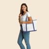 DALIX 23" Premium 24 oz. Cotton Canvas Shopping Tote Navy Blue Anchor view 4