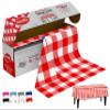 Neatiffy Disposable Plastic Table Cloth Roll | 54 in x 108 Ft Waterproof Tablecloth | Table Cover for Rectangle, Square, Round Oval Tables | Picnic, Party, Banquet, Birthdays, Weddings, Red Checkered view 1