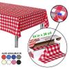 Neatiffy Disposable Plastic Table Cloth Roll | 54 in x 108 Ft Waterproof Tablecloth | Table Cover for Rectangle, Square, Round Oval Tables | Picnic, Party, Banquet, Birthdays, Weddings, Red Checkered view 2