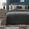 Tache Velvet Dreams Luxurious Velveteen Velour Super Soft Plush Warm Cozy Elegant Ripple Waves Stitch Quilted Coverlet Taupe Gray Brown Bedspread Set, Full view 1