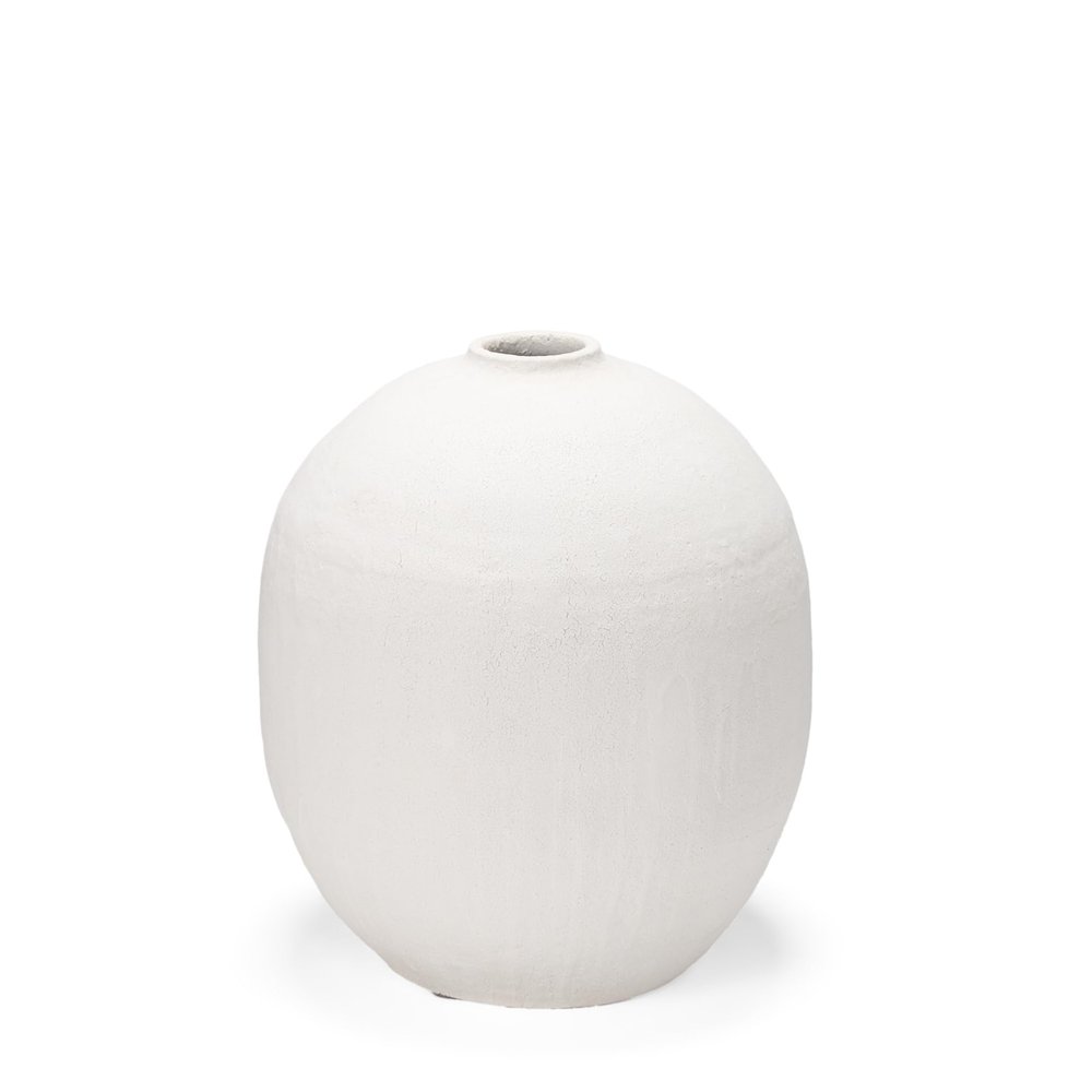 Mercana Karakum Decorative Vase, Short (20.5" x 20.5" x 23.3"), White