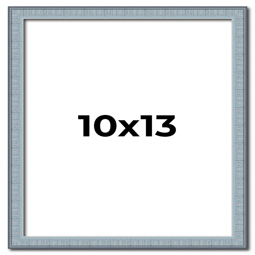 10x13 Frame Blue Picture Frame - Complete Modern Photo Frame Includes UV Acrylic Shatter Guard Front, Acid Free Foam Backing Board, Hanging Hardware Wood Wall Frames for Family Photos - no Mat