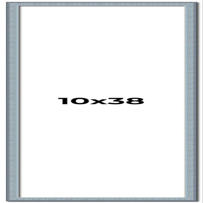 10x38 Frame Blue Picture Frame - Complete Modern Photo Frame Includes UV Acrylic Shatter Guard Front, Acid Free Foam Backing Board, Hanging Hardware Wood Wall Frames for Family Photos - no Mat