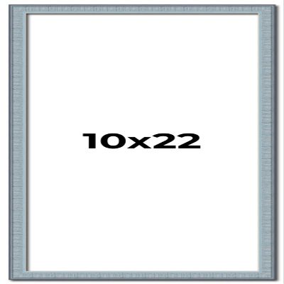 10x22 Frame Blue Picture Frame - Complete Modern Photo Frame Includes UV Acrylic Shatter Guard Front, Acid Free Foam Backing Board, Hanging Hardware Wood Wall Frames for Family Photos - no Mat