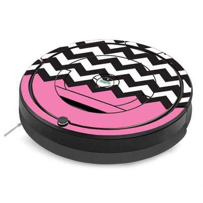MightySkins Skin Compatible with iRobot Roomba 890 Minimal Coverage Vacuum - Pink Chevron | Protective, Durable, and Unique Vinyl Decal wrap Cover | Easy to Apply, Remove | Made in The USA
