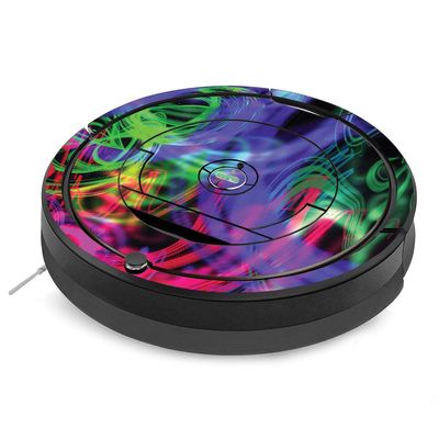 MightySkins Skin Compatible with iRobot Roomba 890 Minimal Coverage Vacuum - Neon Splatter | Protective, Durable, and Unique Vinyl Decal wrap Cover | Easy to Apply, Remove | Made in The USA
