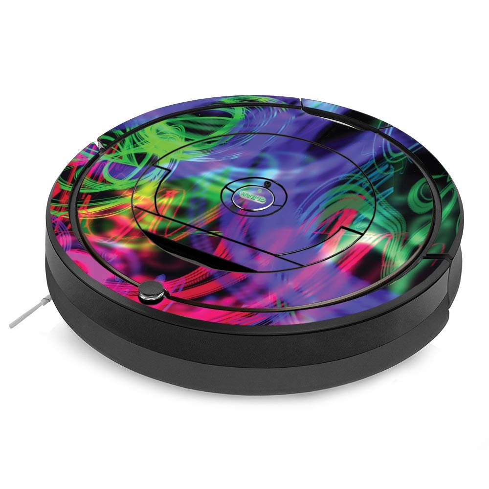 MightySkins Skin Compatible with iRobot Roomba 890 Minimal Coverage Vacuum - Neon Splatter | Protective, Durable, and Unique Vinyl Decal wrap Cover | Easy to Apply, Remove | Made in The USA