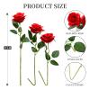 10 Pcs Red Rose Artificial Flower, Faux Silk Flowers With Long Stems, Fake Roses Bulk Bouquet for Decoration Valentine's Day Centerpieces Proposal Bridal Bouquets Shower Party Home Floral Decor view 2