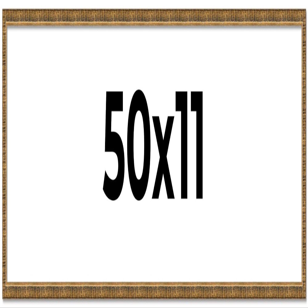 50x11 Frame Gold Picture Frame - Complete Modern Photo Frame Includes UV Acrylic Shatter Guard Front, Acid Free Foam Backing Board, Hanging Hardware Wood Wall Frames for Family Photos - no Mat