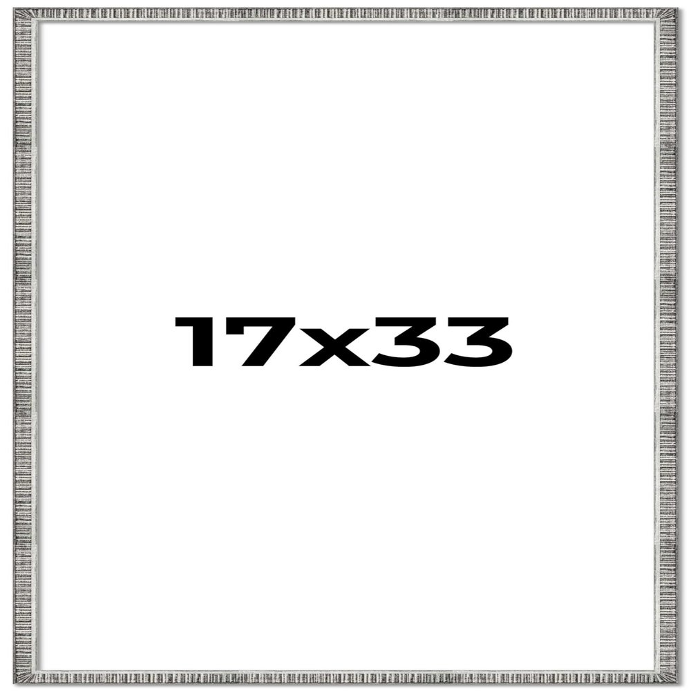 17x33 Frame Silver Rustic Metallic Grey Picture Frame Solid Wood Includes UV Acrylic Shatter Guard Front Acid Free Foam Backing Board Hanging Hardware Wood Wall Frames for Family Photos no Mat