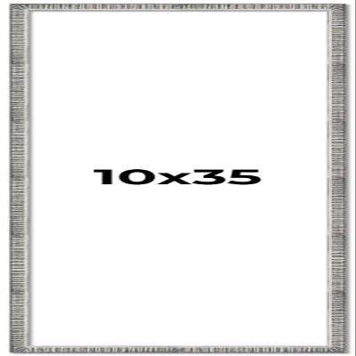 10x35 Frame Silver Rustic Metallic Grey Picture Frame | Solid Wood | Includes UV Acrylic Shatter Guard Front, Acid Free Foam Backing Board, Hanging Hardware Wood Wall Frames for Family Photos - no
