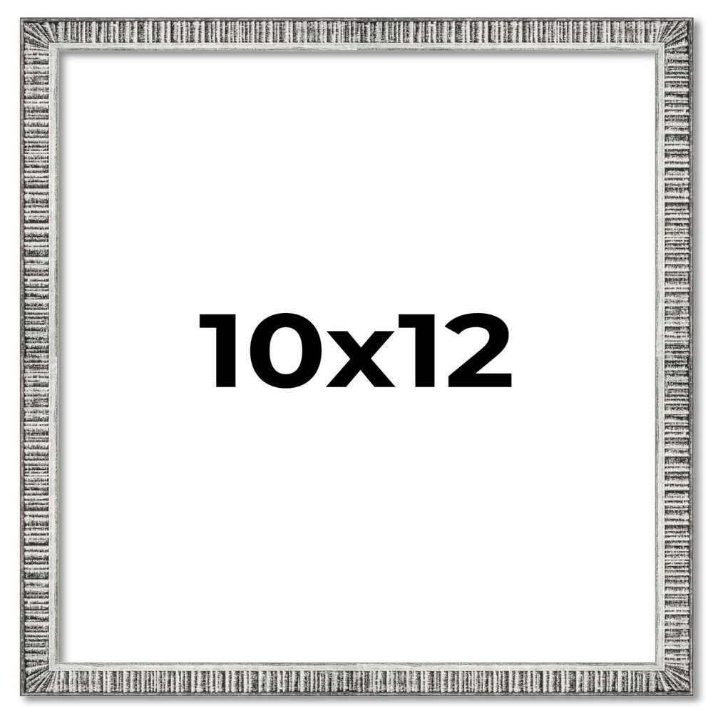 10x12 Frame Silver Rustic Metallic Grey Picture Frame Solid Wood Includes UV Acrylic Shatter Guard Front Acid Free Foam Backing Board Hanging Hardware Wood Wall Frames for Family Photos no Mat
