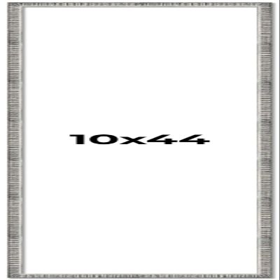 10x44 Frame Silver Rustic Metallic Grey Picture Frame | Solid Wood | Includes UV Acrylic Shatter Guard Front, Acid Free Foam Backing Board, Hanging Hardware Wood Wall Frames for Family Photos - no