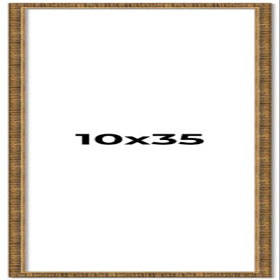 10x35 Frame Gold Picture Frame - Complete Modern Photo Frame Includes UV Acrylic Shatter Guard Front, Acid Free Foam Backing Board, Hanging Hardware Wood Wall Frames for Family Photos - no Mat