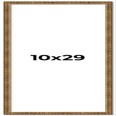 10x29 Frame Gold Picture Frame - Complete Modern Photo Frame Includes UV Acrylic Shatter Guard Front, Acid Free Foam Backing Board, Hanging Hardware Wood Wall Frames for Family Photos - no Mat