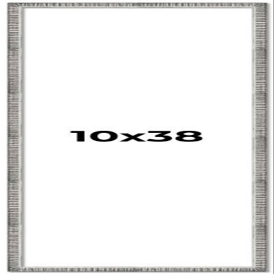10x38 Frame Silver Rustic Metallic Grey Picture Frame | Solid Wood | Includes UV Acrylic Shatter Guard Front, Acid Free Foam Backing Board, Hanging Hardware Wood Wall Frames for Family Photos - no