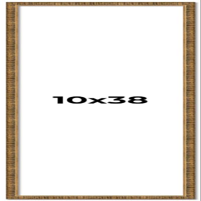 10x38 Frame Gold Picture Frame - Complete Modern Photo Frame Includes UV Acrylic Shatter Guard Front, Acid Free Foam Backing Board, Hanging Hardware Wood Wall Frames for Family Photos - no Mat