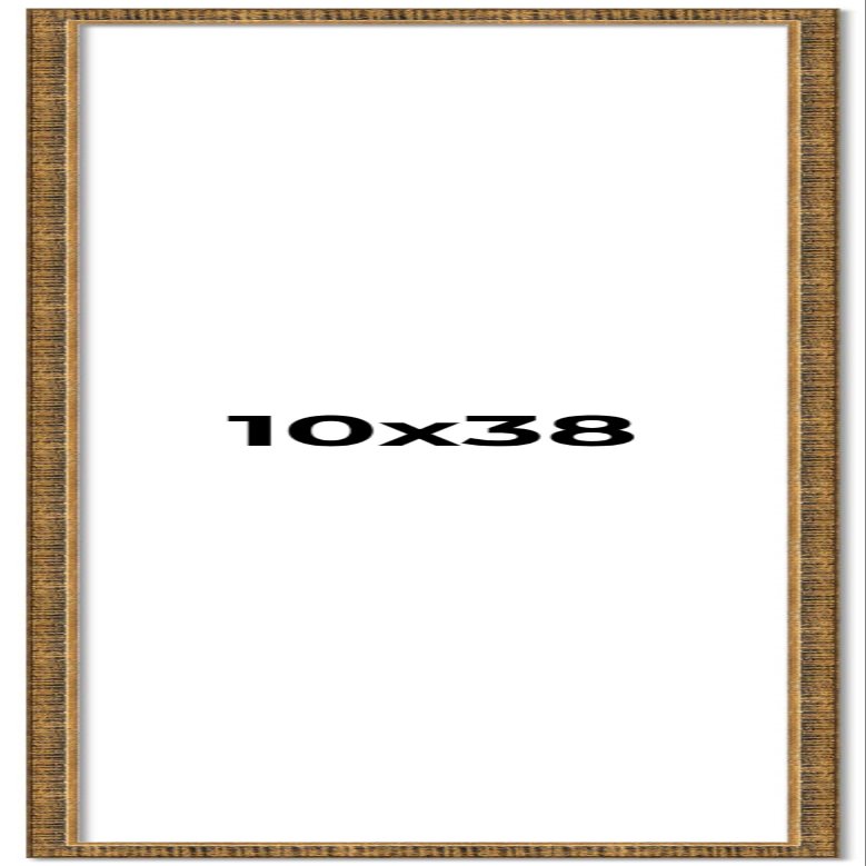 10x38 Frame Gold Picture Frame - Complete Modern Photo Frame Includes UV Acrylic Shatter Guard Front, Acid Free Foam Backing Board, Hanging Hardware Wood Wall Frames for Family Photos - no Mat