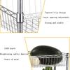 ZSH-stc 4 Tier Kitchen Storage Trolley with Wheels Metal Fruit Vegetable Rack for Bathroom Multifunction Organizing (Size : 45 * 30 * 80cm) view 3