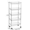 ZSH-stc 5 Tier Kitchen Storage Trolley with Wheels Metal Fruit Vegetable Rack for Bathroom Multifunction Organizing (Size : 50 * 35 * 120cm) view 2