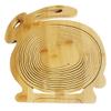 Full Funk Fair Trade Bamboo Wood Collapsible Fruit Serving Basket Handmade, Rabbit view 2