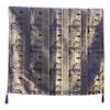 RaanPahMuang Thai Silk Table Cloth 38x70inch - Trumpeting Thailand Elephant Rows, Elephant Rows - Dark Blue view 1