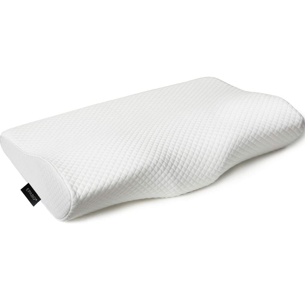 EPABO Contour Memory Foam Pillow Orthopedic Sleeping Pillows, Ergonomic Cervical Pillow for Neck Pain - for Side Sleepers, Back and Stomach Sleepers, Free Pillowcase Included (Firm & Standard Size