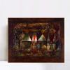 INVIN ART Framed Canvas Giclee Print Night Feast by Paul Klee Wall Art Living Room Home Office Decorations(Wood Color Slim Frame,20"x24") view 1