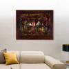 INVIN ART Framed Canvas Giclee Print Night Feast by Paul Klee Wall Art Living Room Home Office Decorations(Wood Color Slim Frame,20"x24") view 3