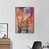 INVIN ART Framed Canvas Giclee Print Engel, ubervoll,1939 by Paul Klee Wall Art Living Room Home Office Decorations(Wood Color Slim Frame,20"x28") view 3