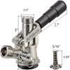 Keg Coupler, Sankey D Tap with 304 Stainless Steel Probe, Keg Coupler D System with Black Handle & Hose Clamp, D Style,Sankey D Tap for 5/16" ID Hose view 4