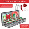 HOLDN STORAGE Premium Wrapping Paper Storage Container - Durable 600D Tear-Proof, Fits 27 Rolls Gift Wrap, Extra Pockets for Ribbons & Bows, Underbed Storage - Ideal for Holiday Christmas, Grey/White Snowflakes view 4