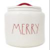 MERRY Ceramic LL Large Canister With Red Letters view 2