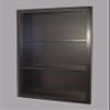 14x24 Sloane Recessed Wall Niche Medicine Cabinet Replacement, In the Wall Bathroom Cabinet Insert Shelf/Shelves, Made in North America, REAL WOOD, NO MDF, Dark Brown Plain Back view 2