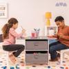 Milliard Kids Activity Play Table and Chair Set Wood with Storage Baskets, Art Table Playset Furniture with Modern Gray Colors view 4
