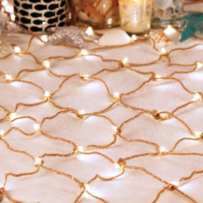 Impress Life Mediterranean Style Photo Hanging Wall Dcor, Lighting Fish Net 59x30 with 126 LEDs and Multifunction Remote for Picture Organizer, Nautical Wedding, Fishing Party, Night Light