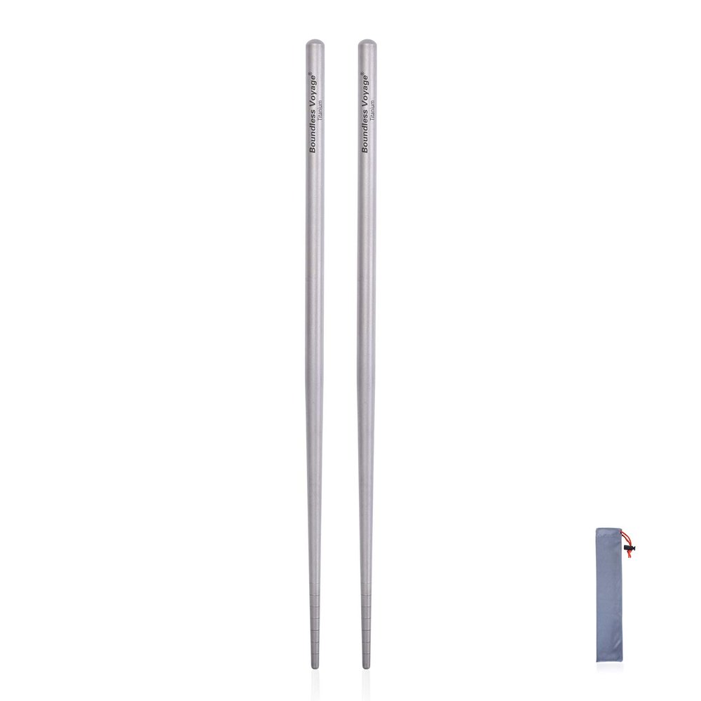 iBasingo Titanium Chopsticks 23cm / 9" Ultralight Camping Utensil Ti1002T