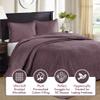 Madison Park Quebec Reversible Damask Design, Double Sided Quilting All Season, Lightweight Coverlet Bedspread Bedding Set, Matching Shams, King(120"x118"), Purple view 3