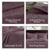 Madison Park Quebec Reversible Damask Design, Double Sided Quilting All Season, Lightweight Coverlet Bedspread Bedding Set, Matching Shams, King(120"x118"), Purple view 4