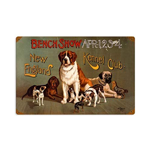 12 X 18 Vintage Metal Sign - New England Dog Show/W Wood Frame/W Wood Frame
