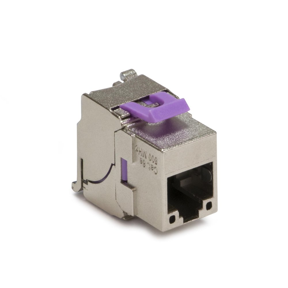 Platinum Tools 751-1 Keystone Jack, Cat6A, Shielded, Tool-Less for Wall Plates and Patch Panels