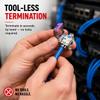 Platinum Tools 751-1 Keystone Jack, Cat6A, Shielded, Tool-Less for Wall Plates and Patch Panels view 4