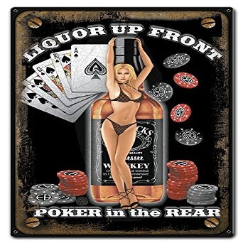 12 X 18 - Metal Sign - Liquor Front Poker Back