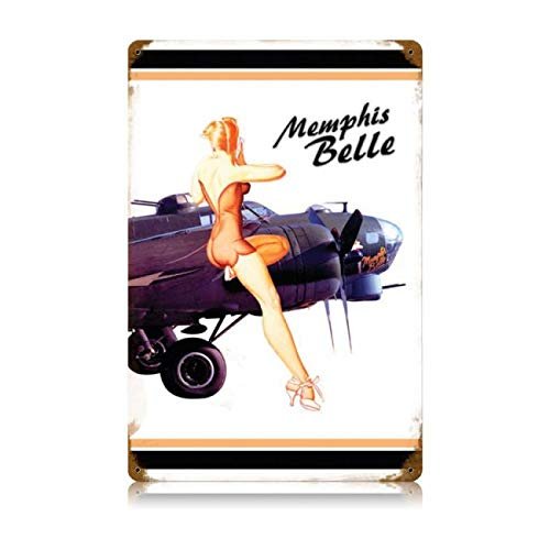 12 X 18 Vintage Metal Sign - Memphis Belle White