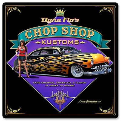 12 X 12 Satin Metal Sign - Dyna Flo'S Chop Shop